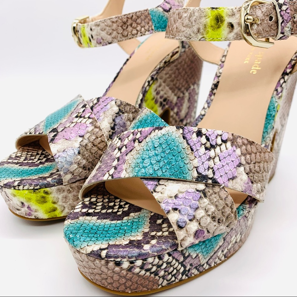 Kate Spade Brand New Grace Python Platform Sandals - image 3
